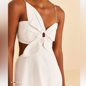 Farm Rio Flower Tiered Maxi Linen Off White Dress Sz Large